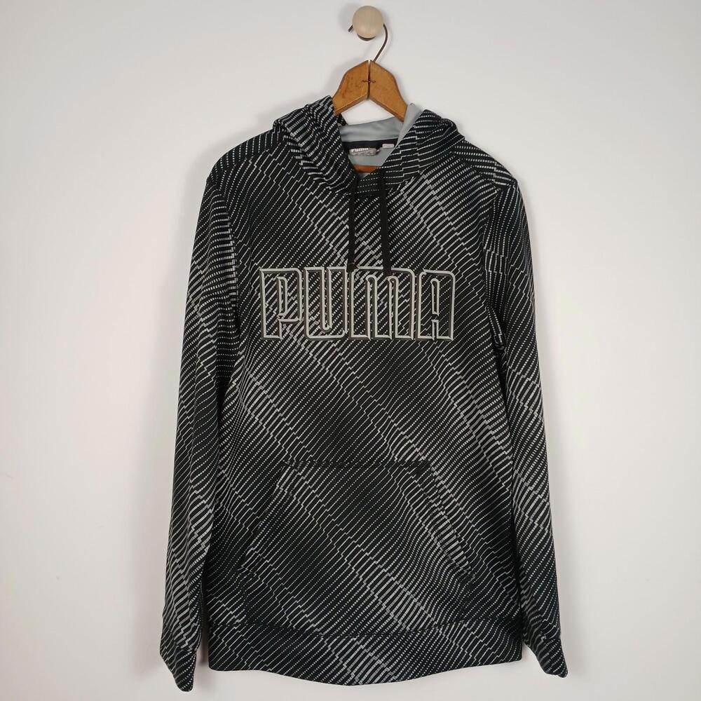 Puma Hoodie Mens Small Warm Cell Thermal Logo Comfy Kangaroo Pocket Athletic